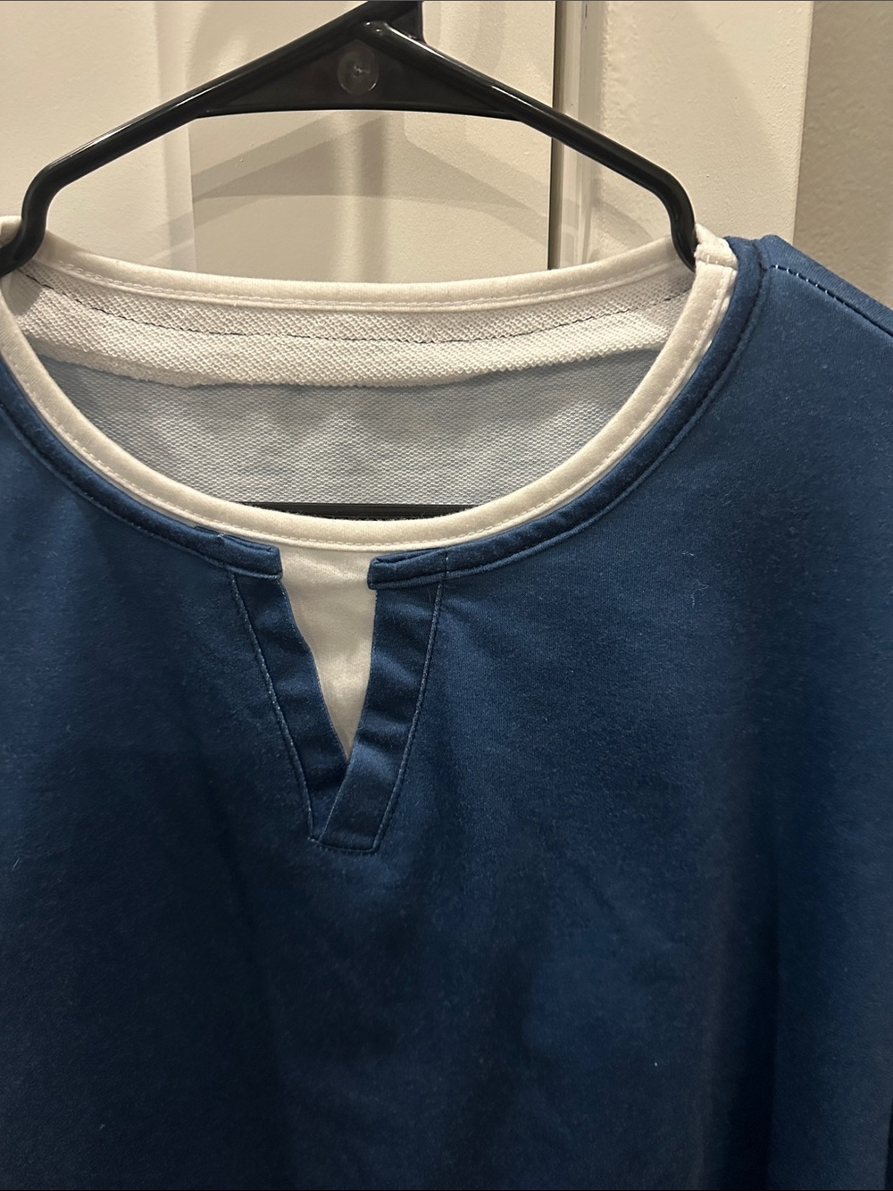 Blue Long Sleeve Pullover with White Trim - Picture 3 of 3